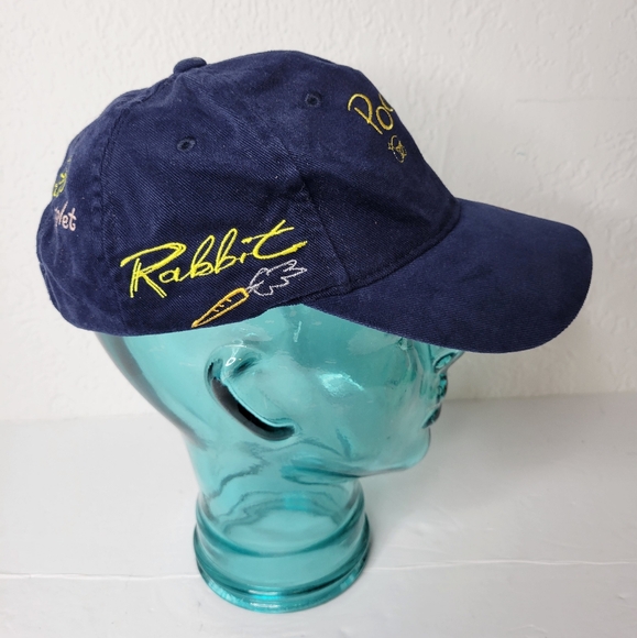 Walt Disney World Blue Vintage Winnie the Pooh Tigger Piglet Rabbit Hat Cap - Picture 5 of 10